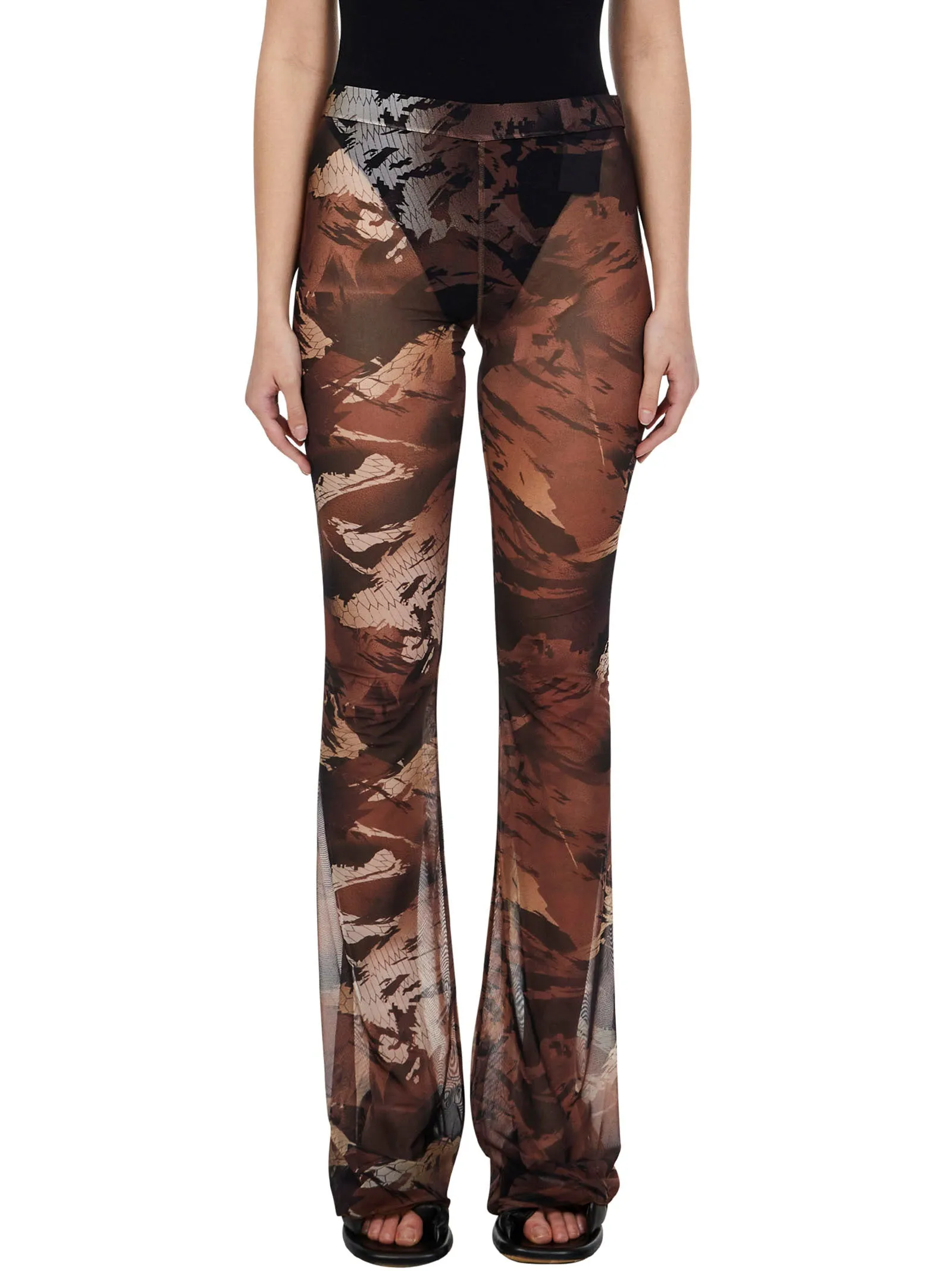 Heron Preston Camouflage Printed Mesh Trousers