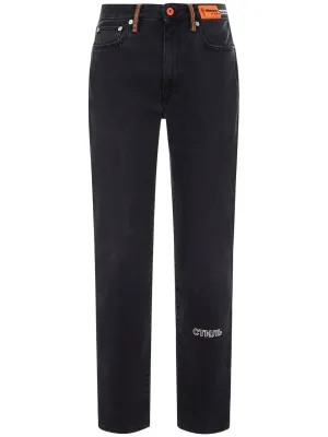 Heron Preston Logo Patch Slim Fit Jeans