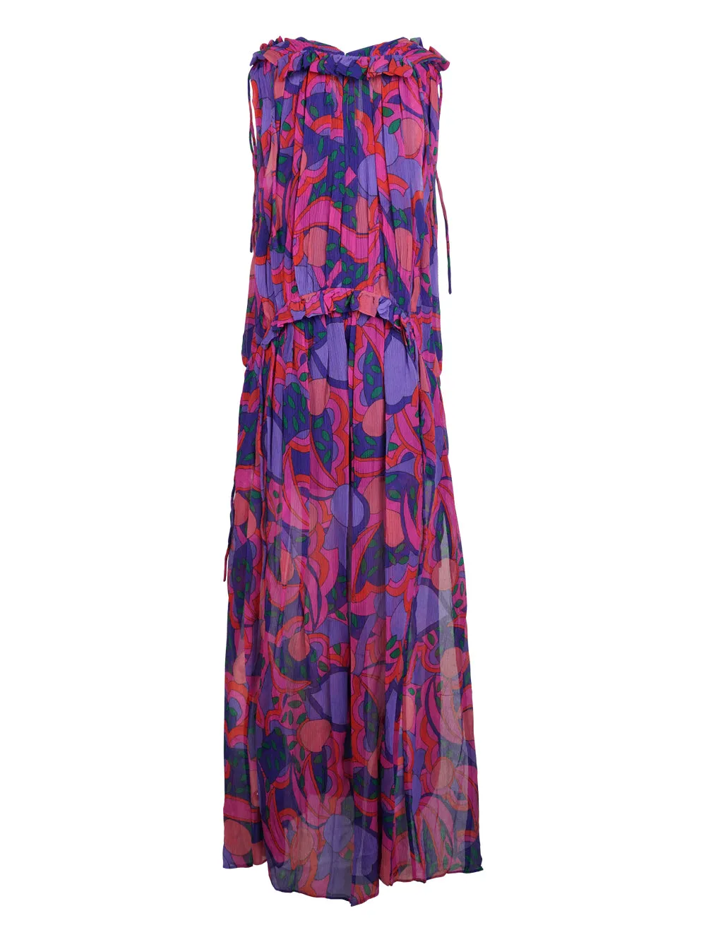 Isabel Marant Abstract Pattern V-Neck Maxi Dress
