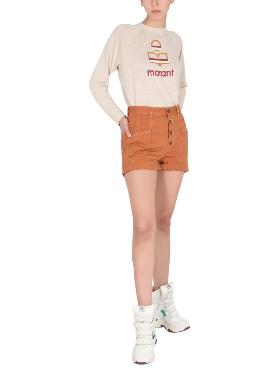 Isabel Marant Buttoned High Waist Shorts