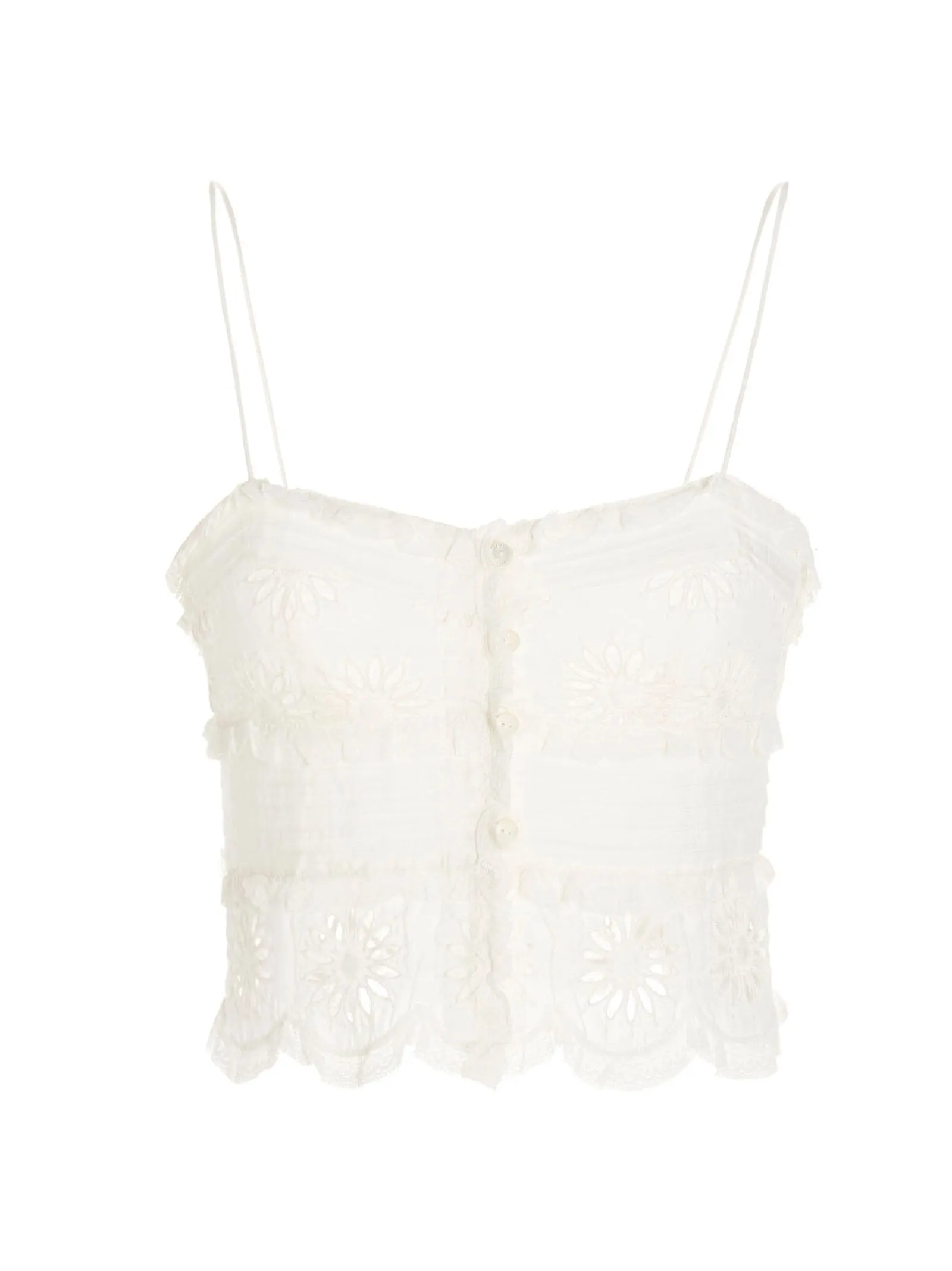 Isabel Marant Delphine Floral Embroidered Cropped Top