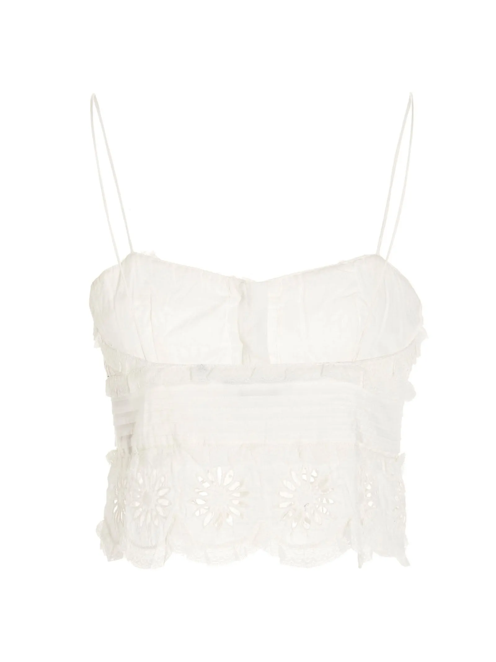 Isabel Marant Delphine Floral Embroidered Cropped Top