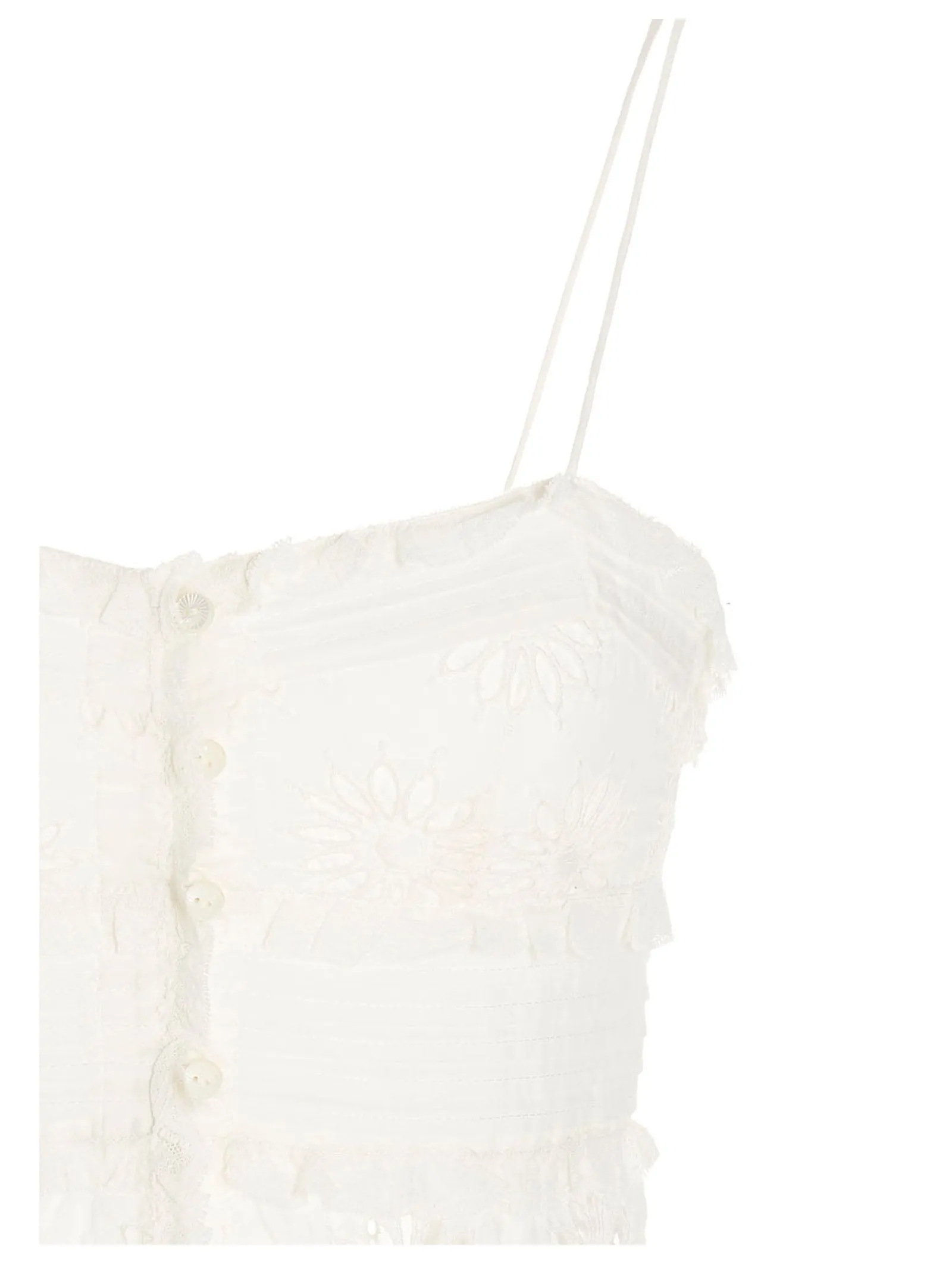 Isabel Marant Delphine Floral Embroidered Cropped Top