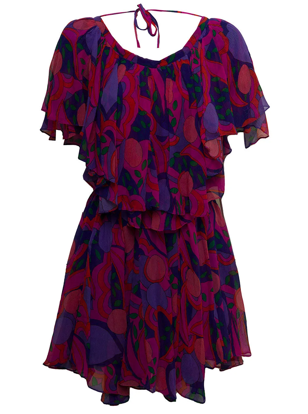 Isabel Marant Graphic Printed Ruffled Mini Dress