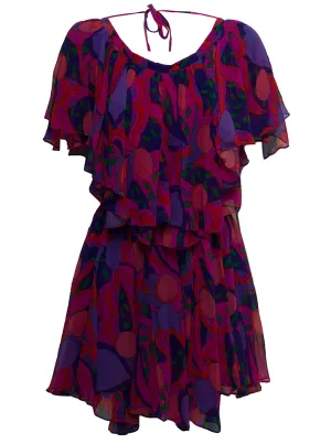 Isabel Marant Graphic Printed Ruffled Mini Dress