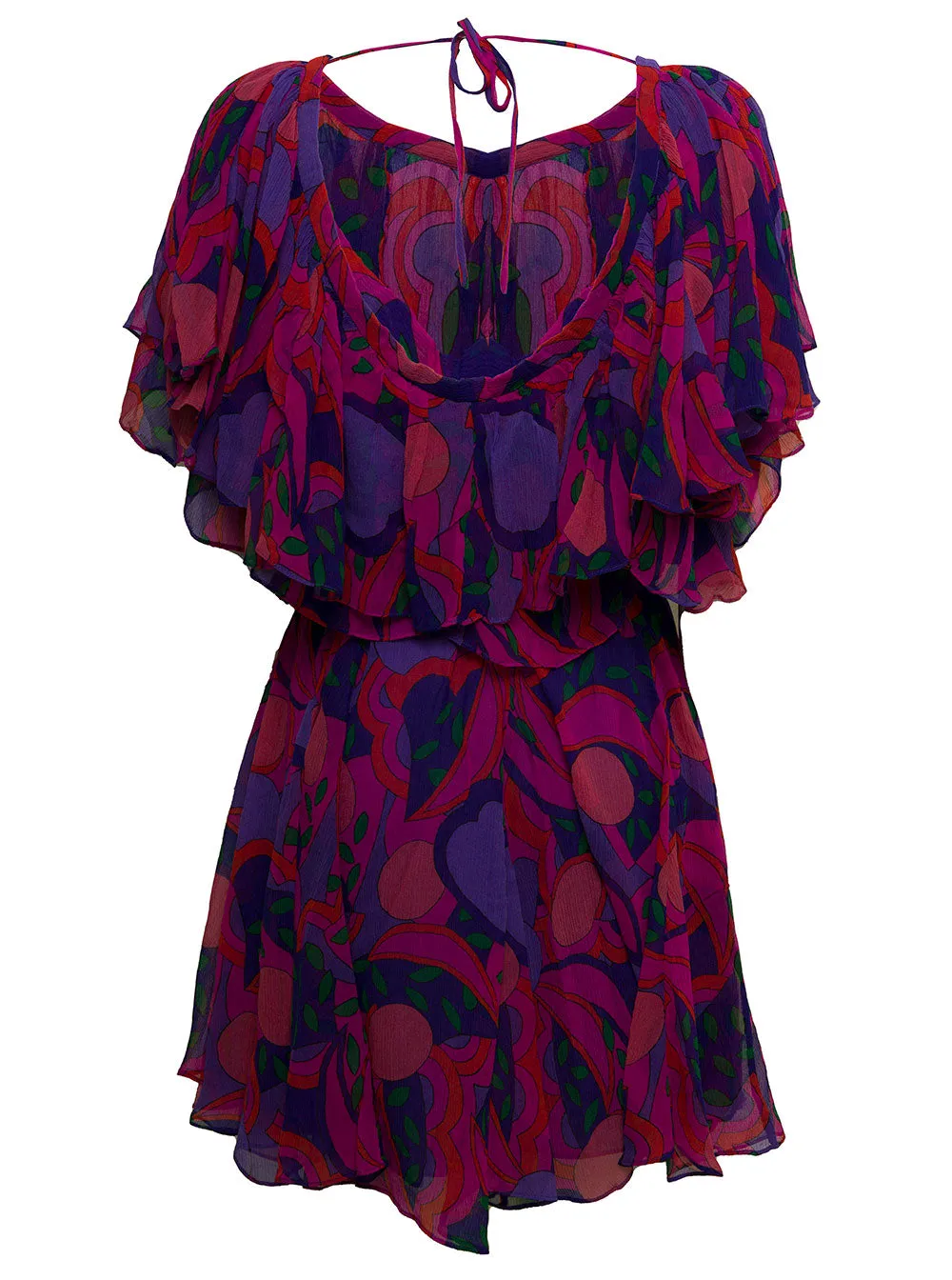 Isabel Marant Graphic Printed Ruffled Mini Dress