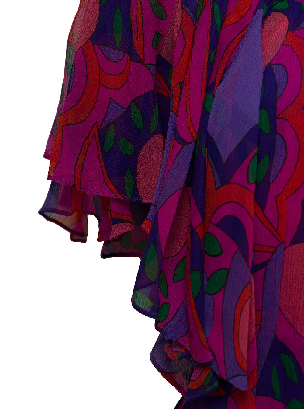 Isabel Marant Graphic Printed Ruffled Mini Dress