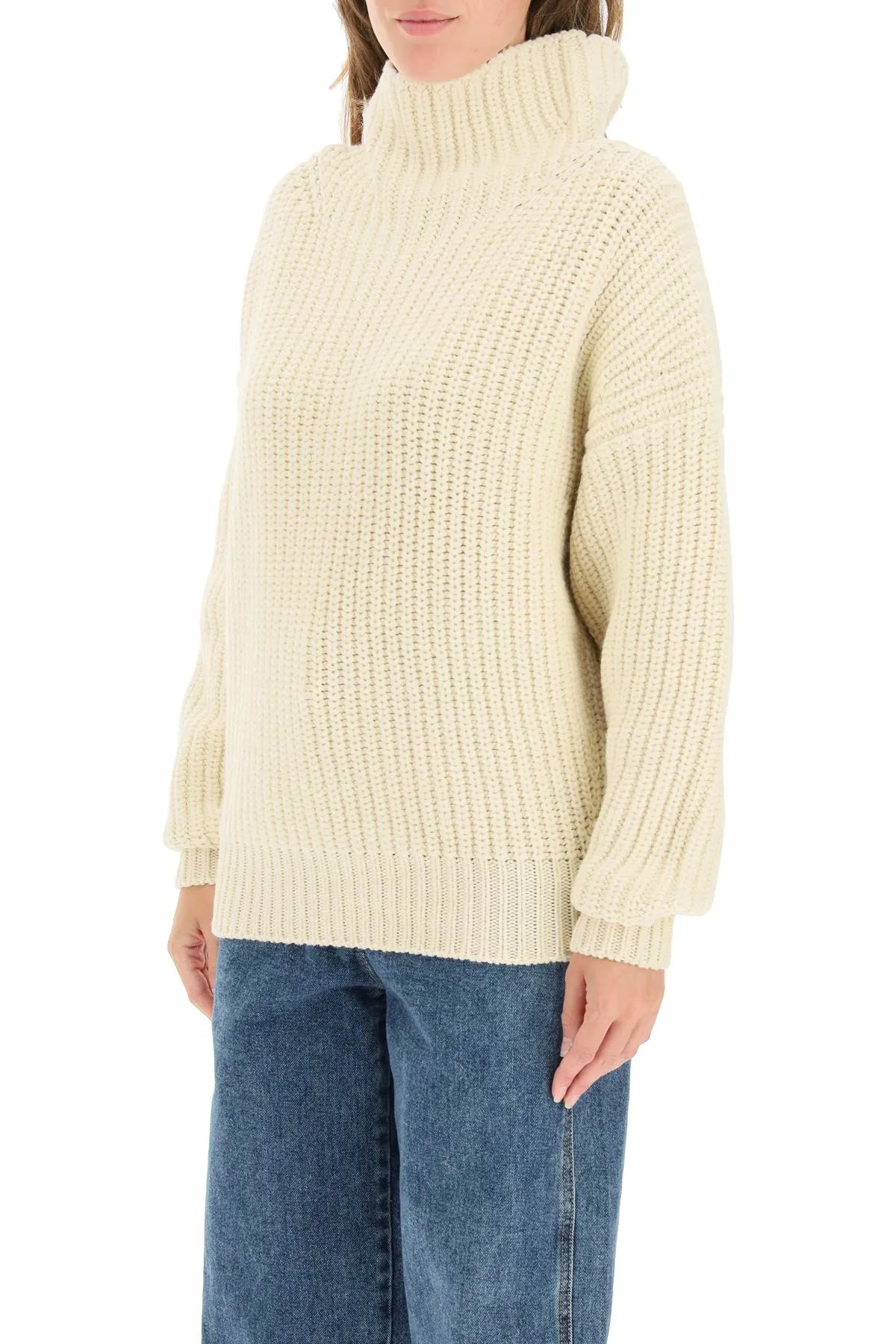 Isabel Marant High Neck Ribbed Knit Jumper