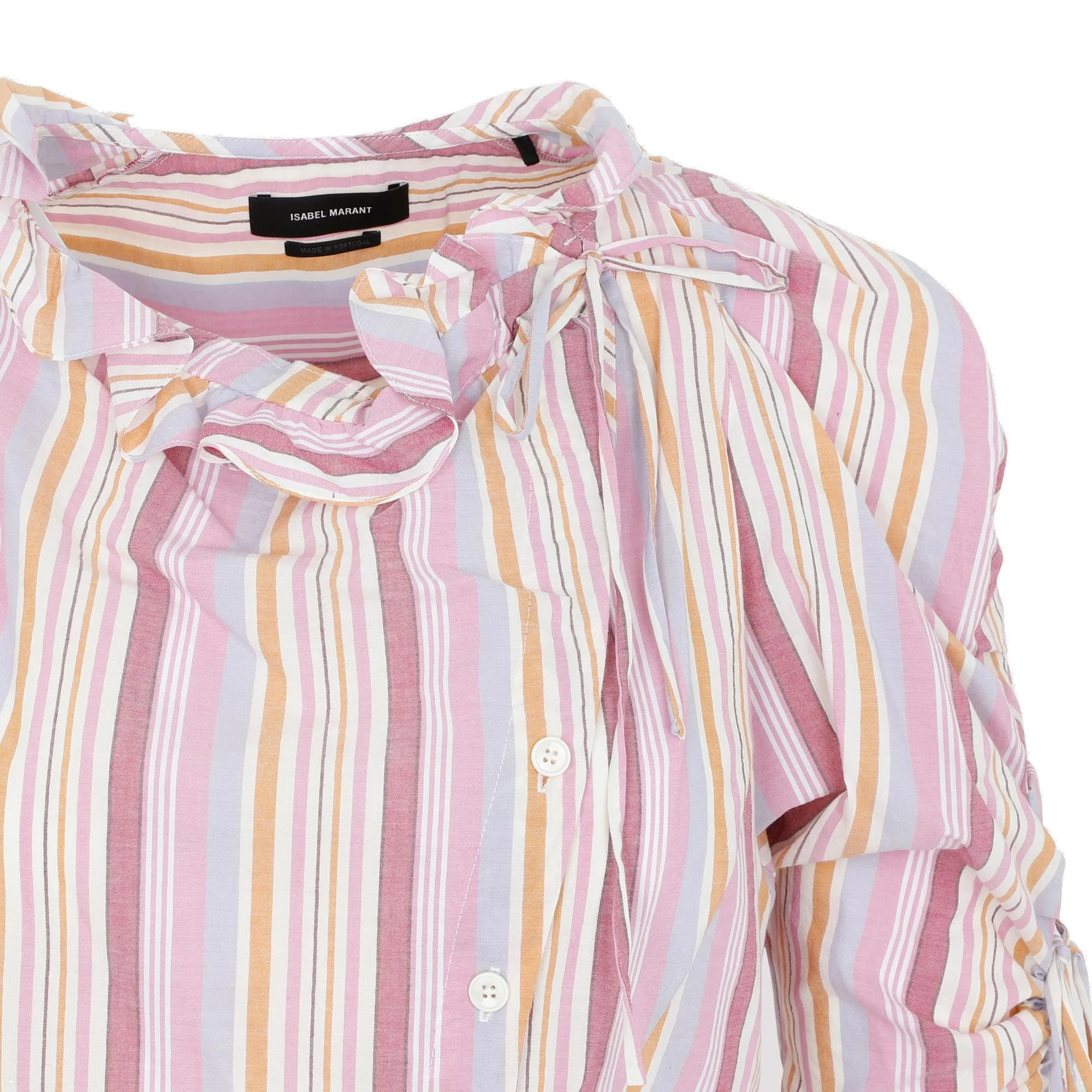 Isabel Marant Ruffled-Neck Curved Hem Shirt