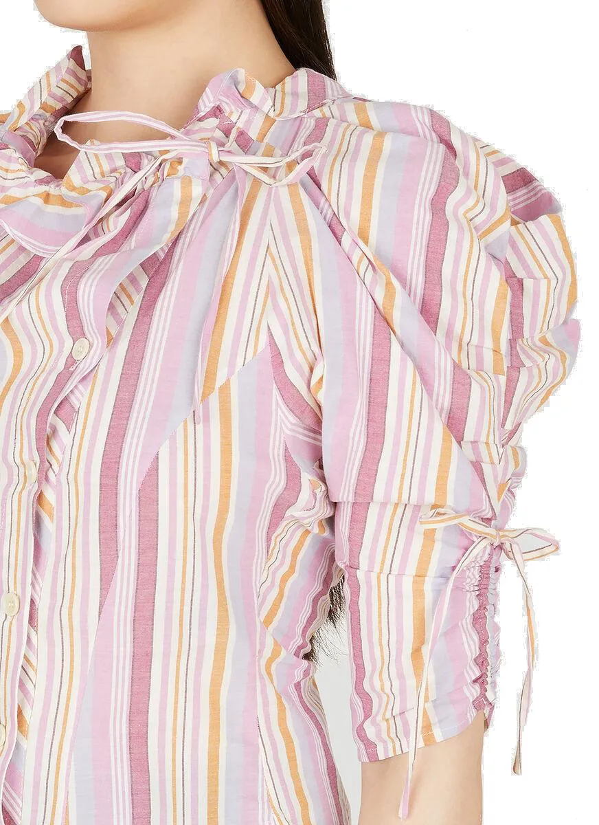 Isabel Marant Ruffled-Neck Curved Hem Shirt