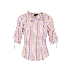 Isabel Marant Ruffled-Neck Curved Hem Shirt