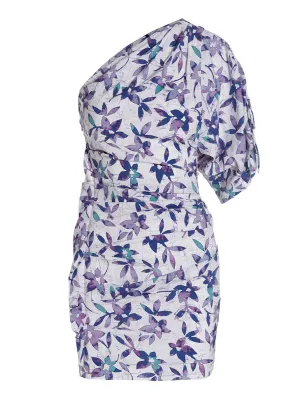 Isabel Marant Solenne Printed One Shoulder Mini Dress