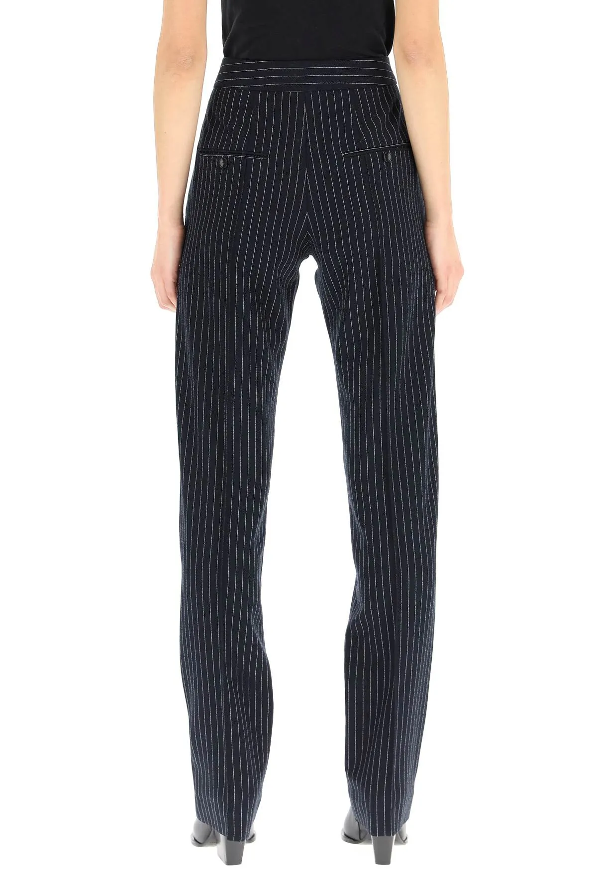 Isabel Marant Striped Straight Leg Trousers