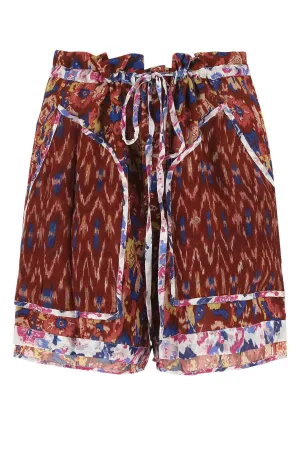 Isabel Marant toile Abstract Pattern Drawstring Mini Shorts
