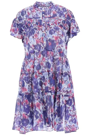 Isabel Marant toile Abstract Printed Ruffled Dress