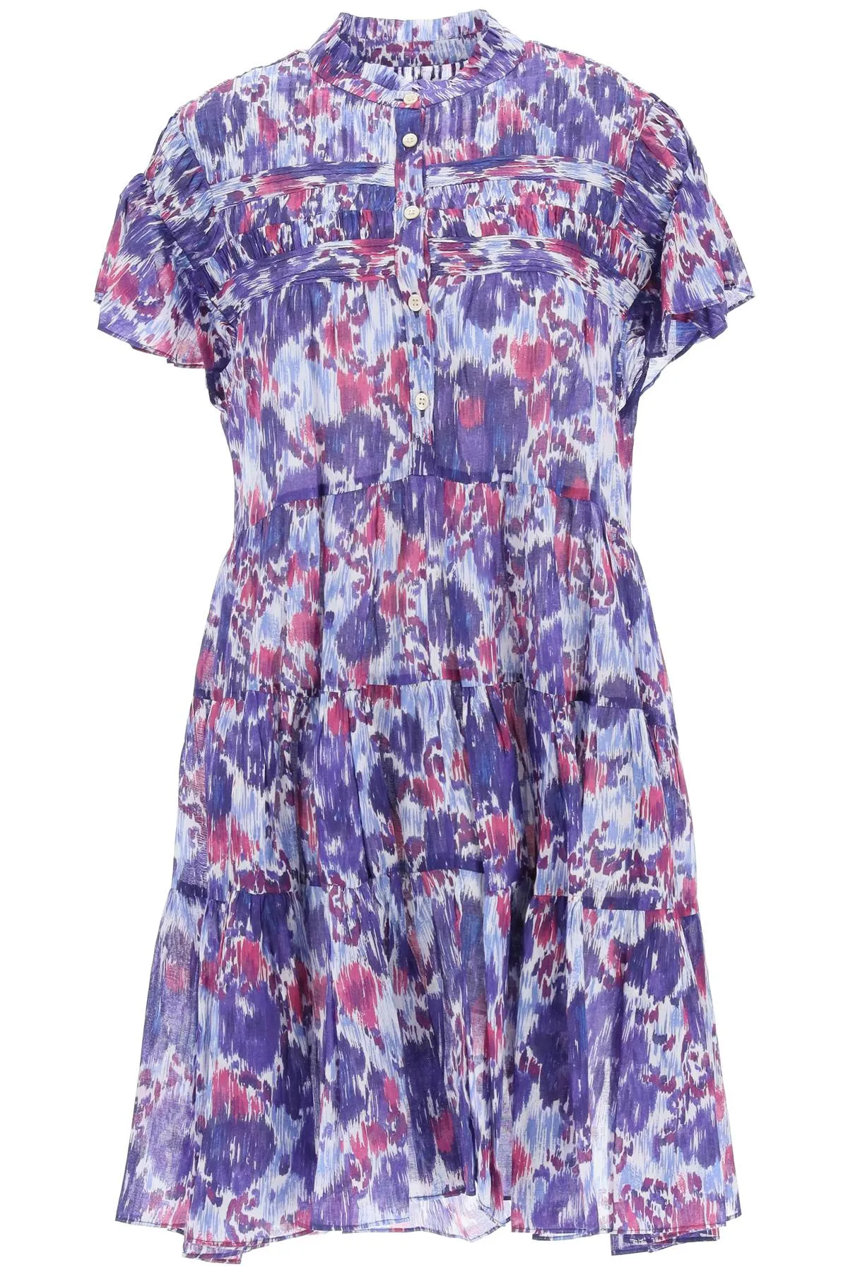 Isabel Marant toile Abstract Printed Ruffled Dress