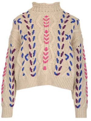Isabel Marant toile Cable Knit High Neck Sweater