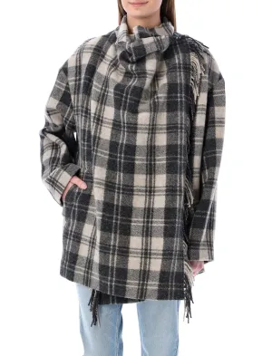 Isabel Marant toile Cheack Pattern Fringed-Edge Jacket