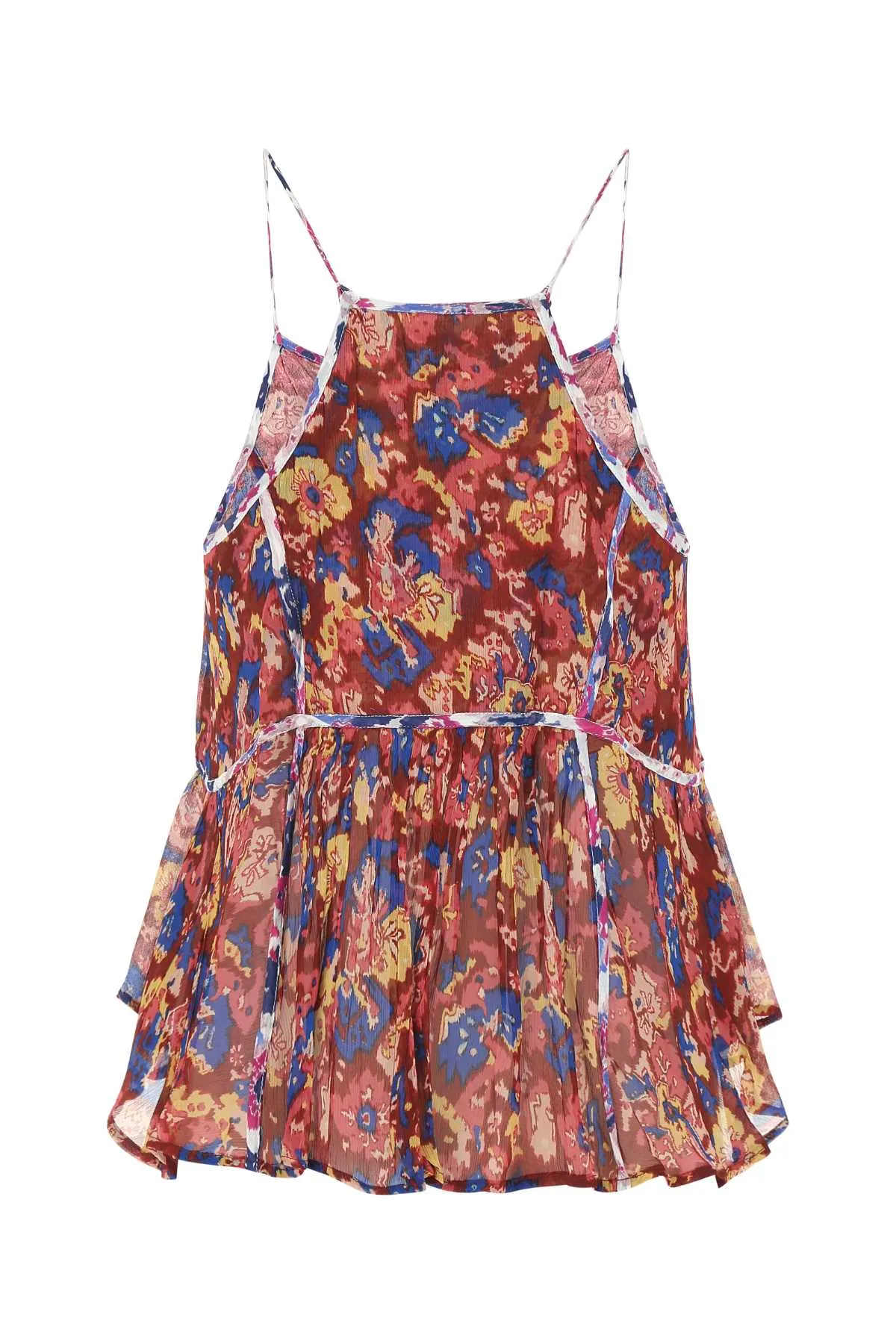 Isabel Marant toile Floral-Print Ruffled Scoop Neck Top