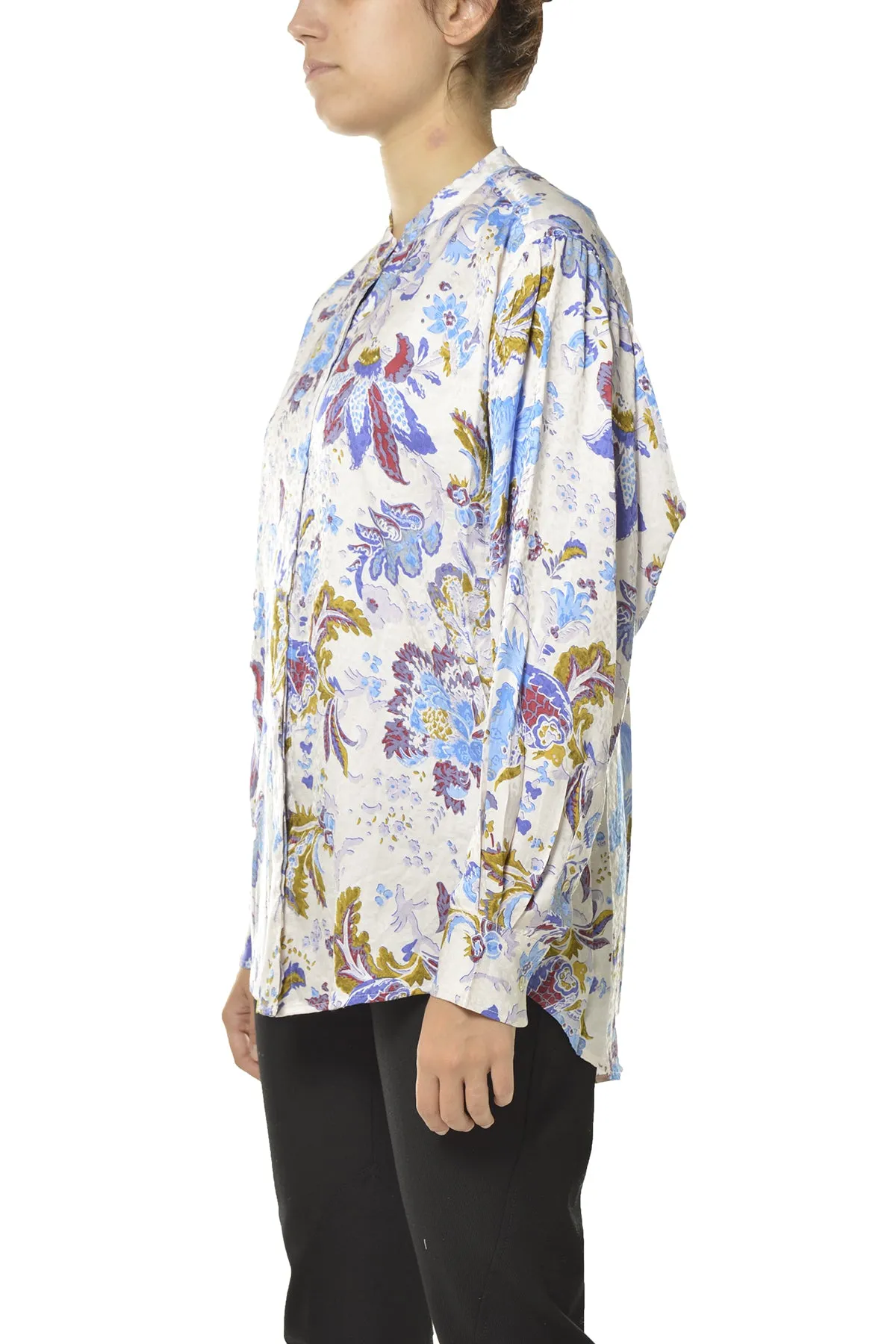Isabel Marant toile Floral Printed Collarless Shirt