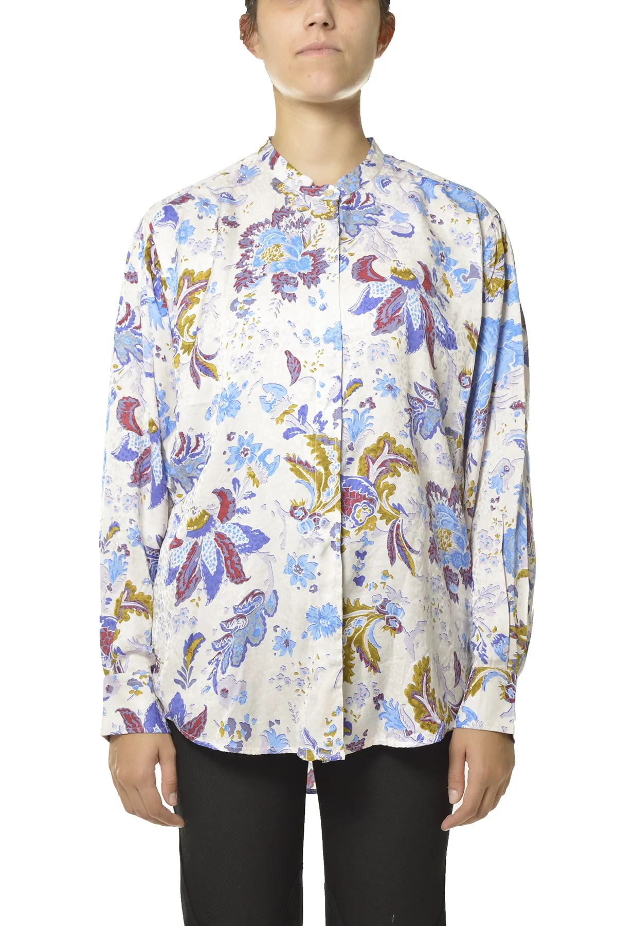 Isabel Marant toile Floral Printed Collarless Shirt
