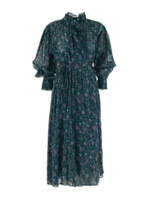 Isabel Marant toile Floral Printed Ruffle Detailed Dress