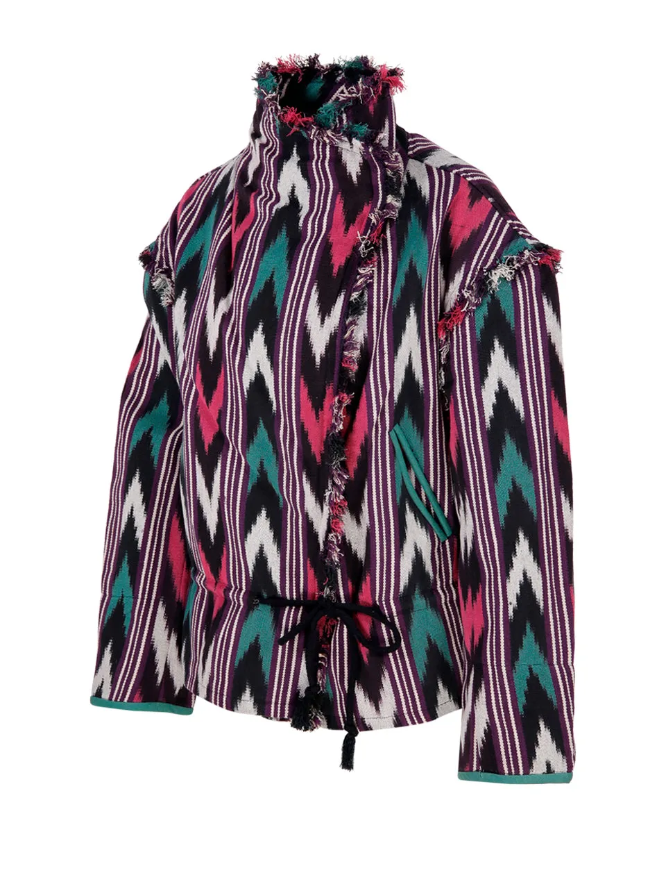 Isabel Marant toile Graphic Printed Frayed Edge Jacket
