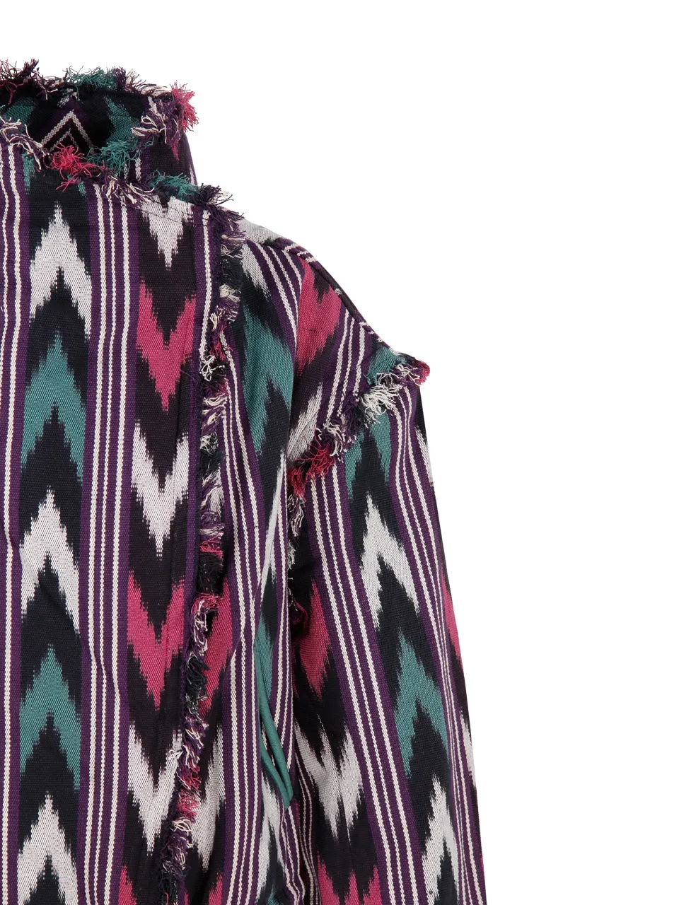 Isabel Marant toile Graphic Printed Frayed Edge Jacket