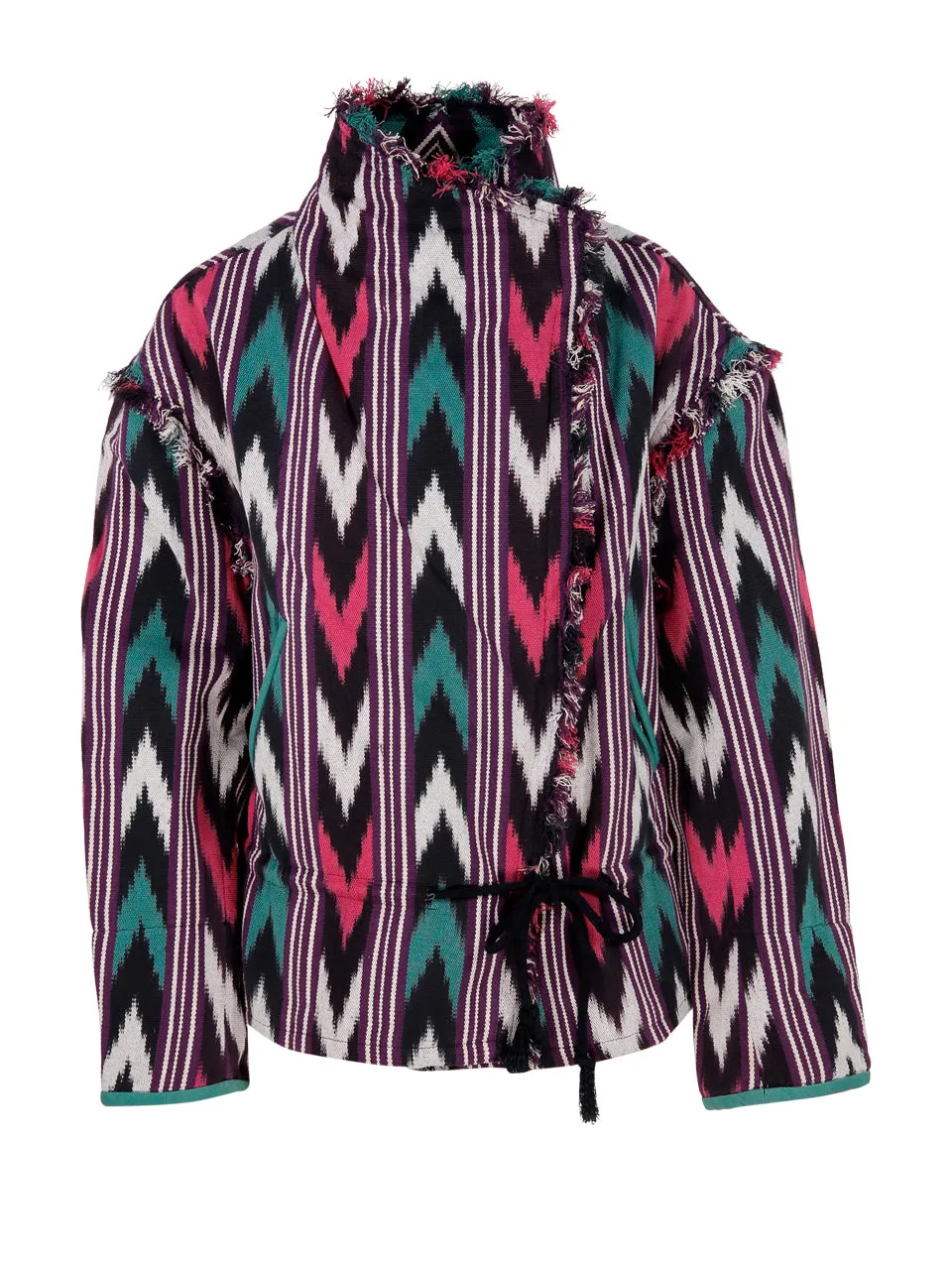 Isabel Marant toile Graphic Printed Frayed Edge Jacket