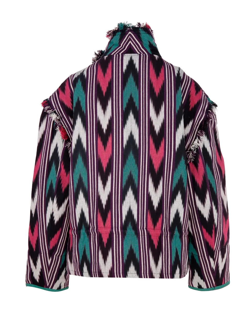 Isabel Marant toile Graphic Printed Frayed Edge Jacket