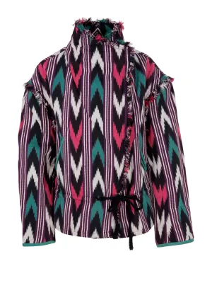 Isabel Marant toile Graphic Printed Frayed Edge Jacket