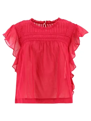 Isabel Marant toile Layona Ruffled Sleeveless Top