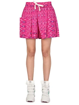 Isabel Marant toile Ledoria Abstract Pattern Drawstring Shorts