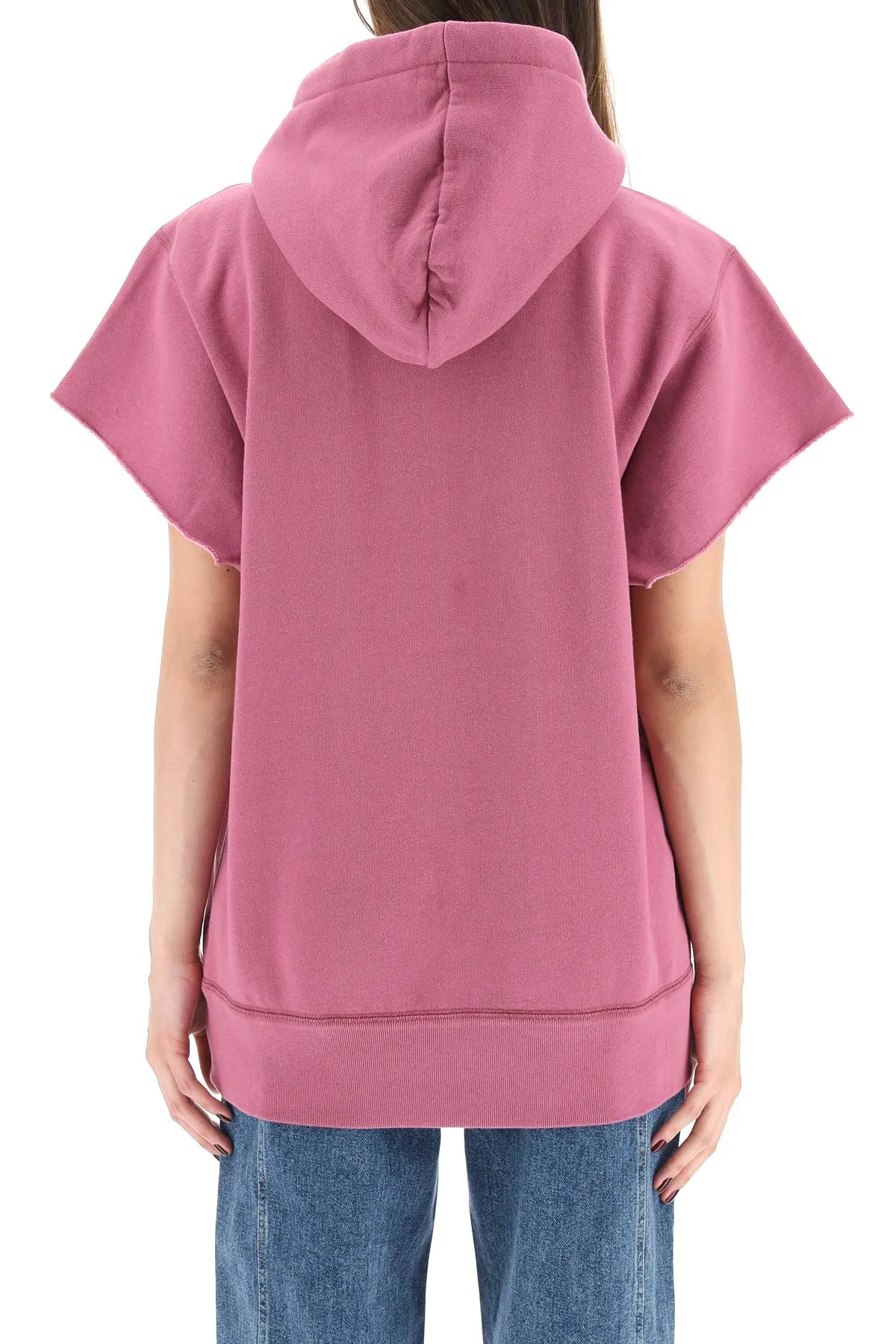 Isabel Marant toile Moby Logo Print Short Sleeve Hoodie