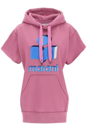 Isabel Marant toile Moby Logo Print Short Sleeve Hoodie