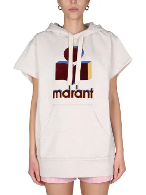 Isabel Marant toile Moby Logo Printed Drawstring Hoodie