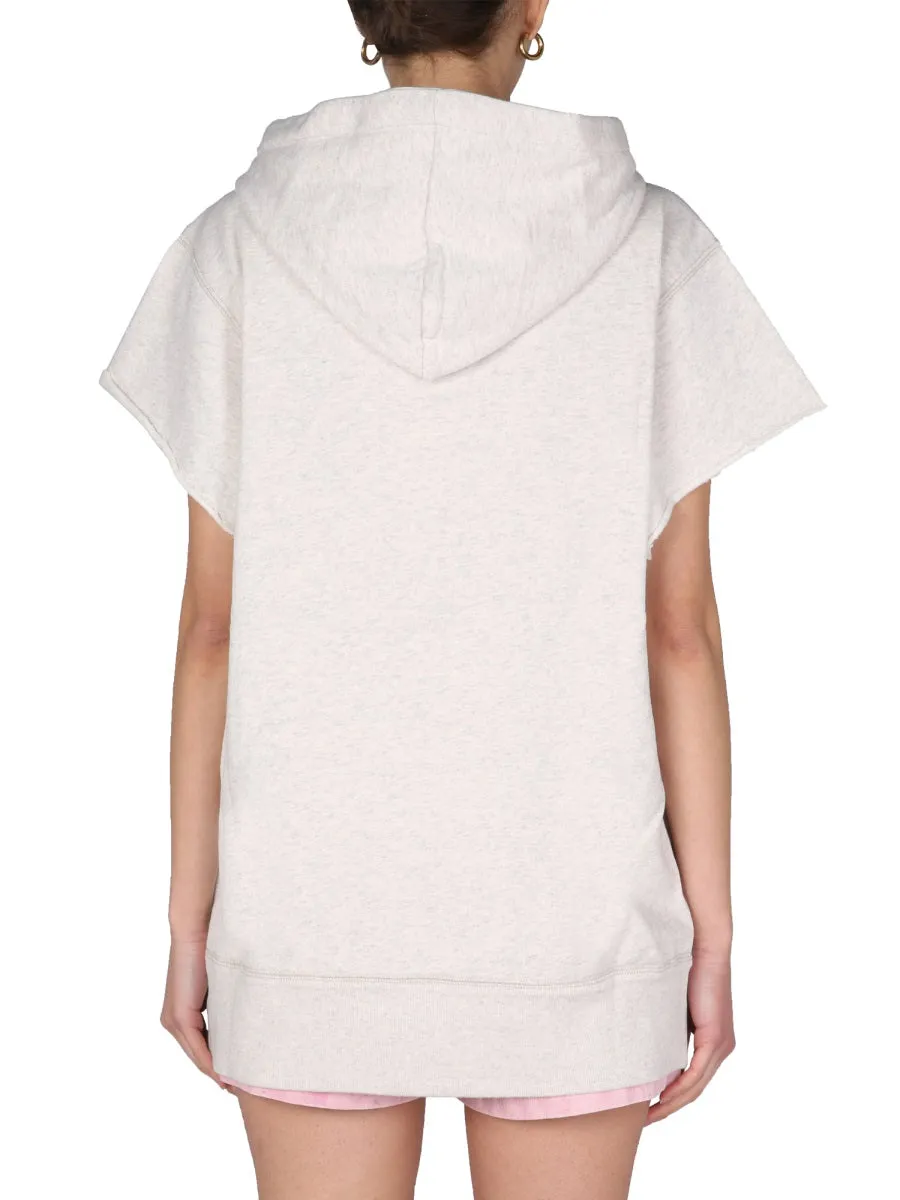 Isabel Marant toile Moby Logo Printed Drawstring Hoodie