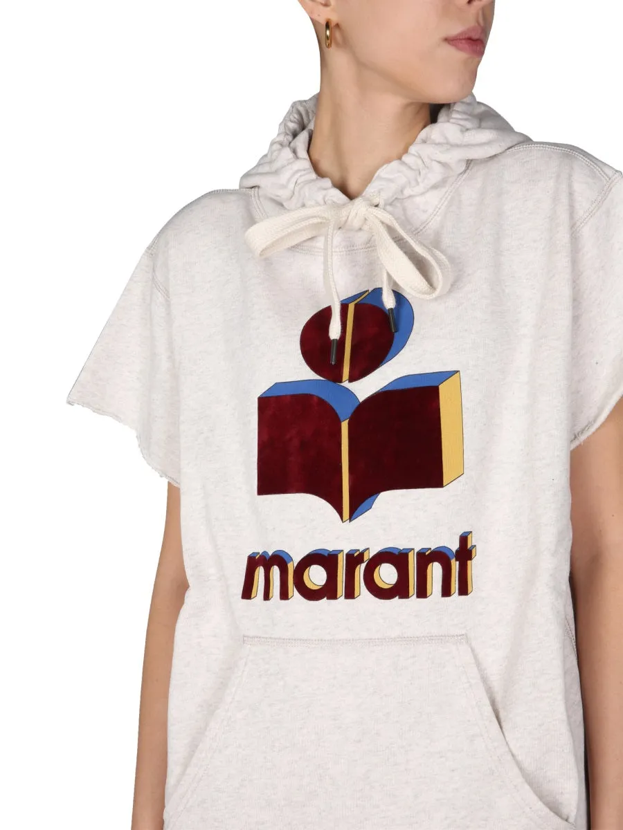 Isabel Marant toile Moby Logo Printed Drawstring Hoodie