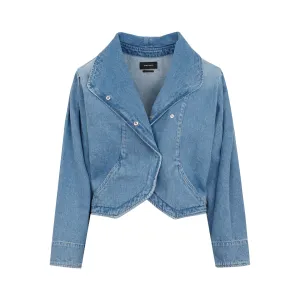 Isabel Marant V-Neck Cropped Denim Jacket