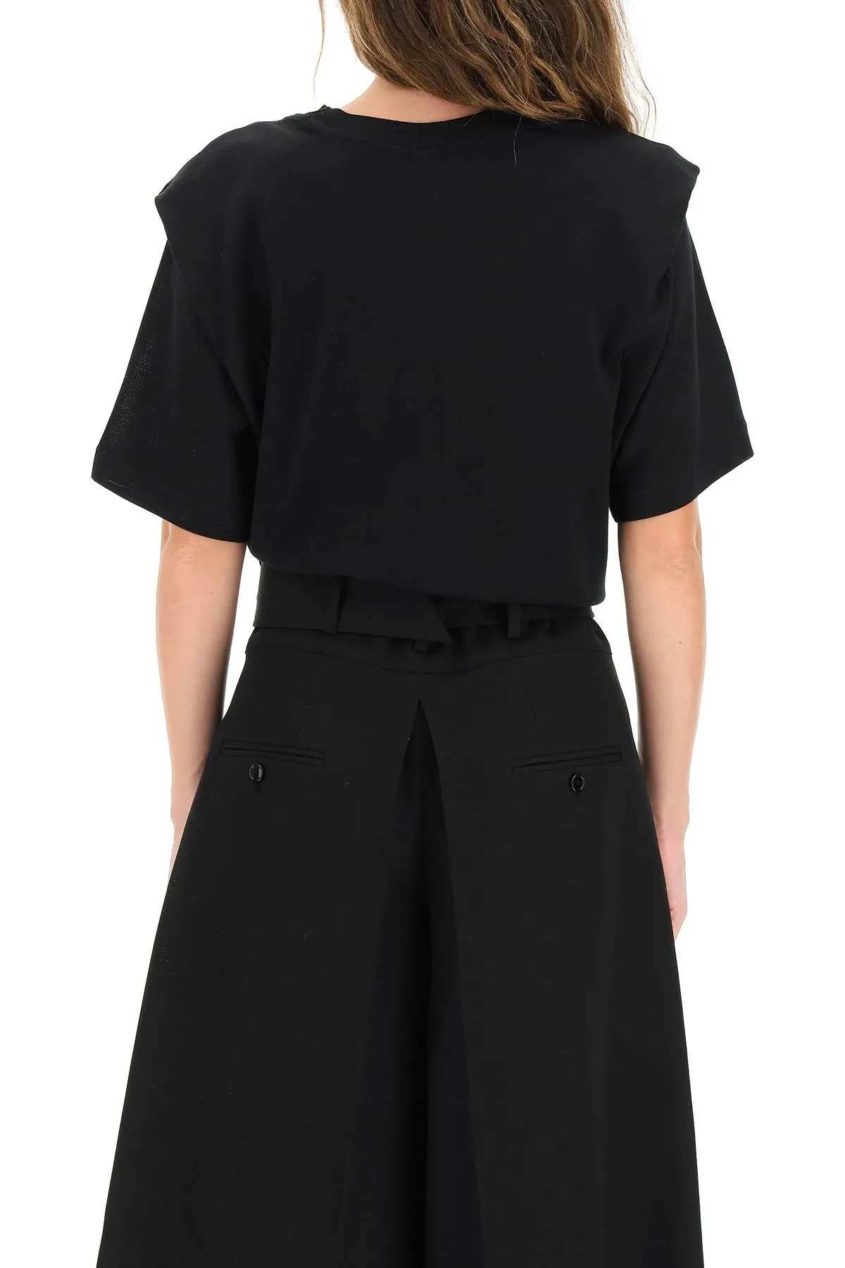 Isabel Marant Zelikia Tied Waist Layered Shoulder T-Shirt