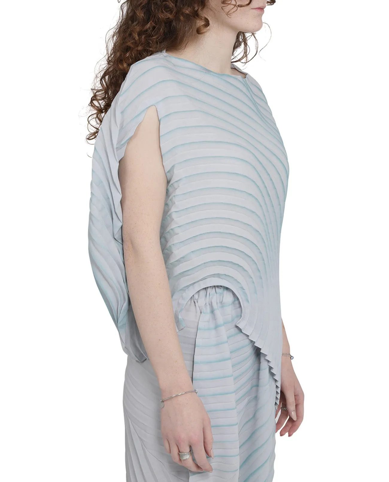 Issey Miyake Silence Pleats Asymmetric Top