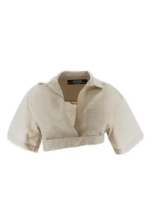 Jacquemus Capri Button Detailed Cropped Shirt