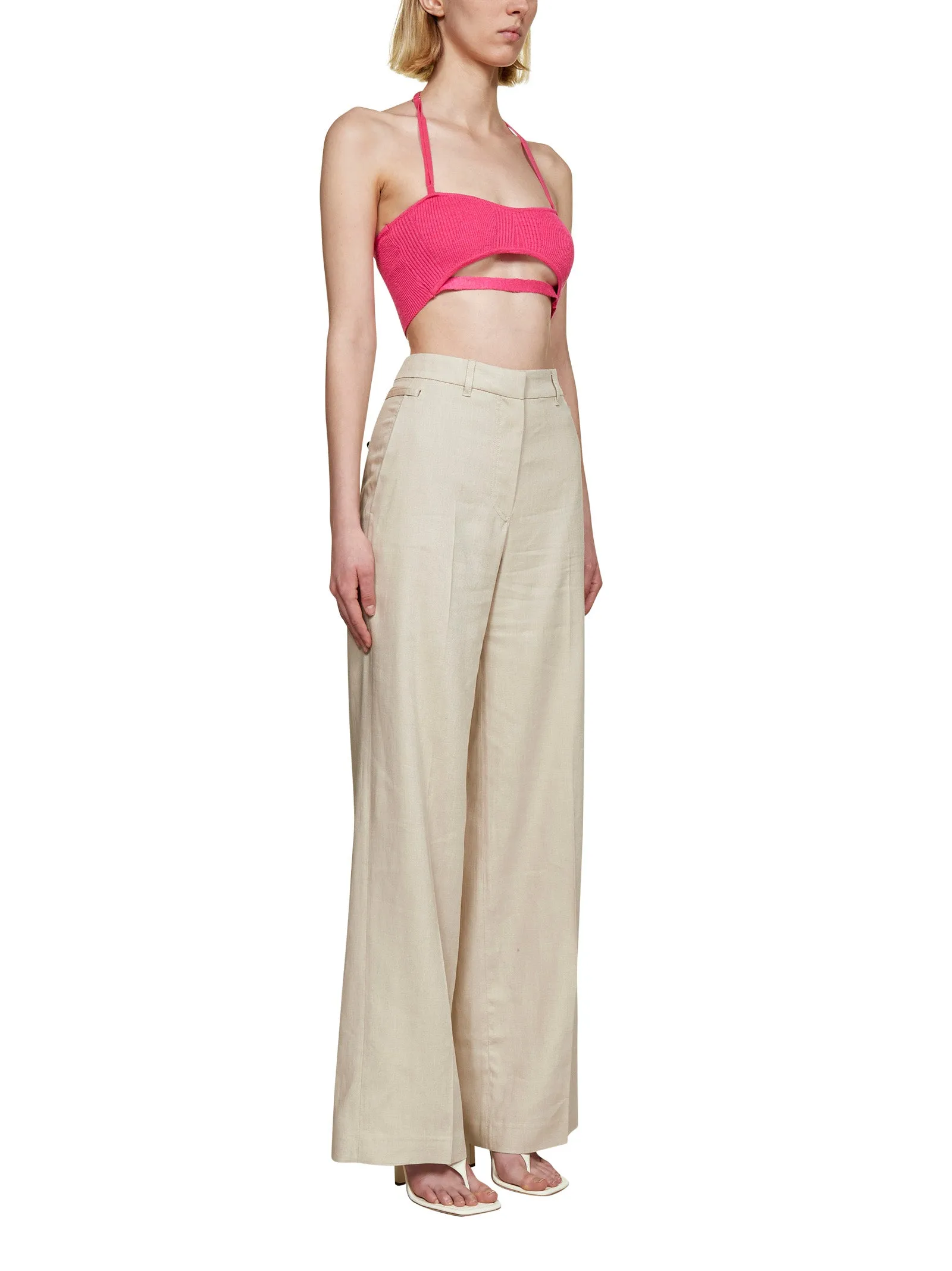 Jacquemus High Waist Wide-Leg Pants