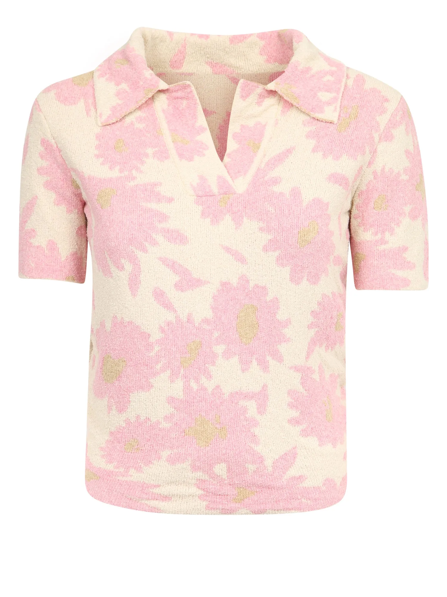 Jacquemus Knotted V-Neck Knitted Polo Shirt