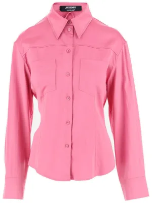 Jacquemus La Chemise Mentalo Open Back Satin Shirt