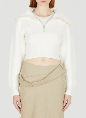 Jacquemus La maille Risoul Cropped Trucker Sweater
