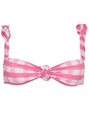 Jacquemus Plaid Pattern Knotted Bikini Top