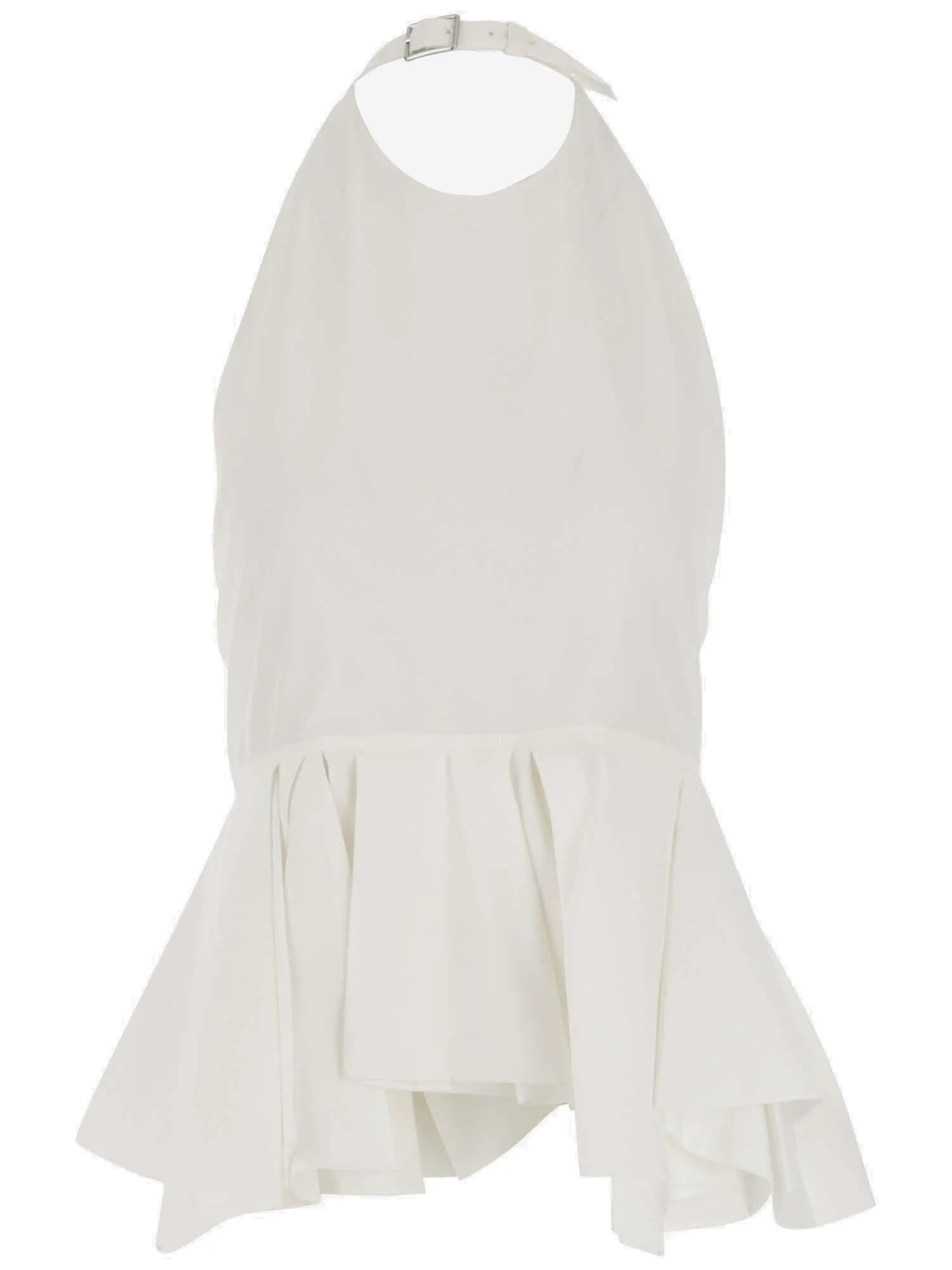 Jil Sander Belt Neck Ruffled Sleeveless Top