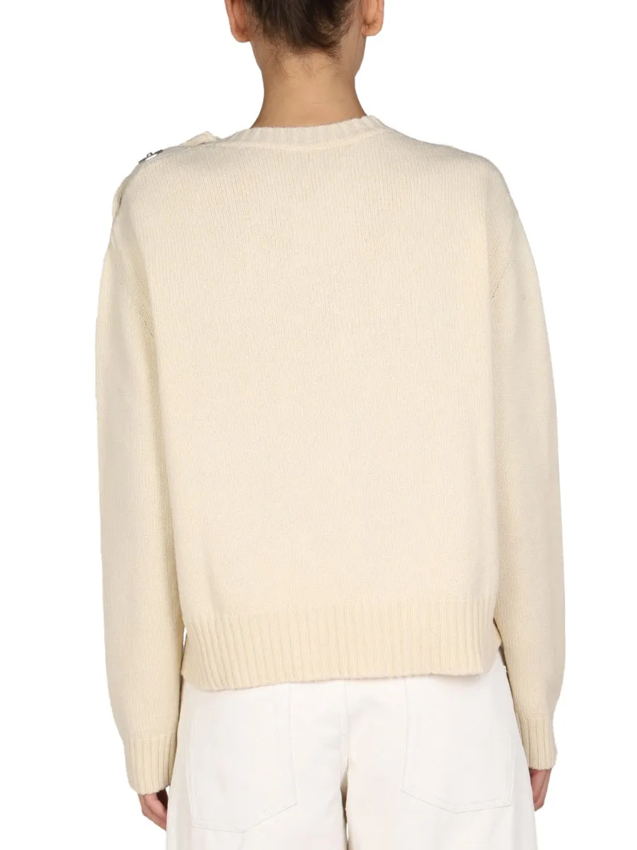 Jil Sander Button Detailed Crewneck Knit Jumper