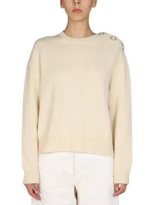 Jil Sander Button Detailed Crewneck Knit Jumper